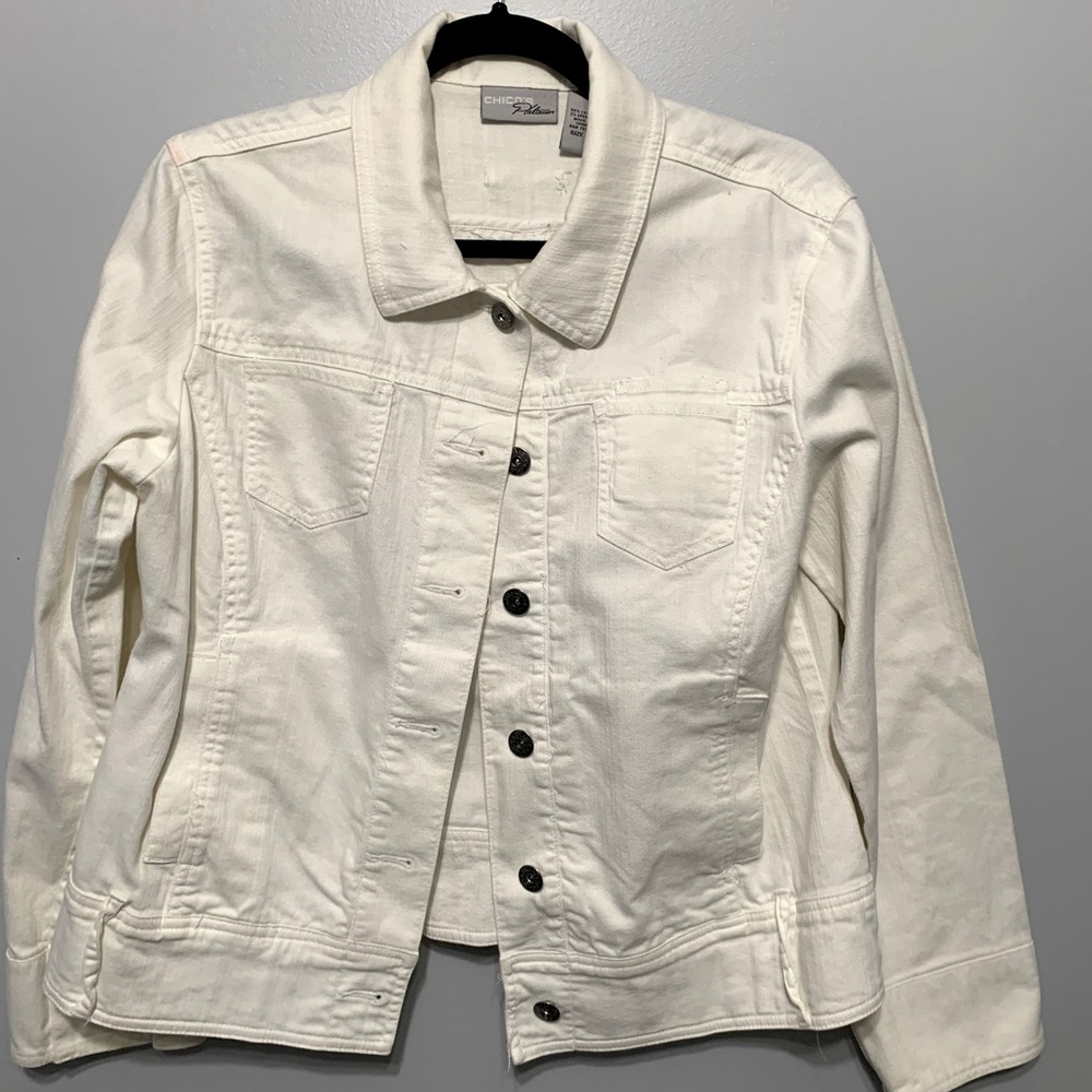Chicos white jean jacket